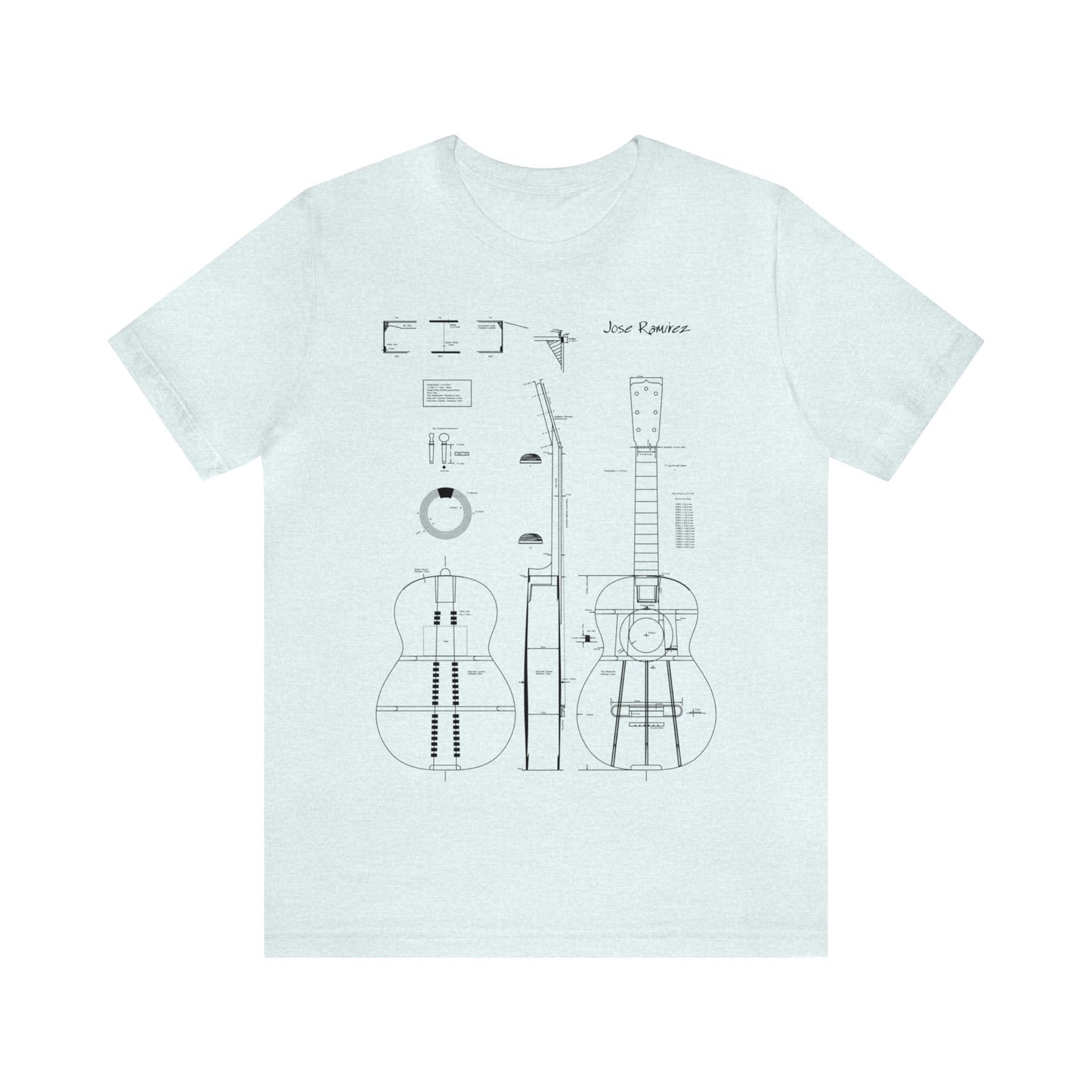 Classical Guitar Jose Ramirez Blueprint T-Shirt