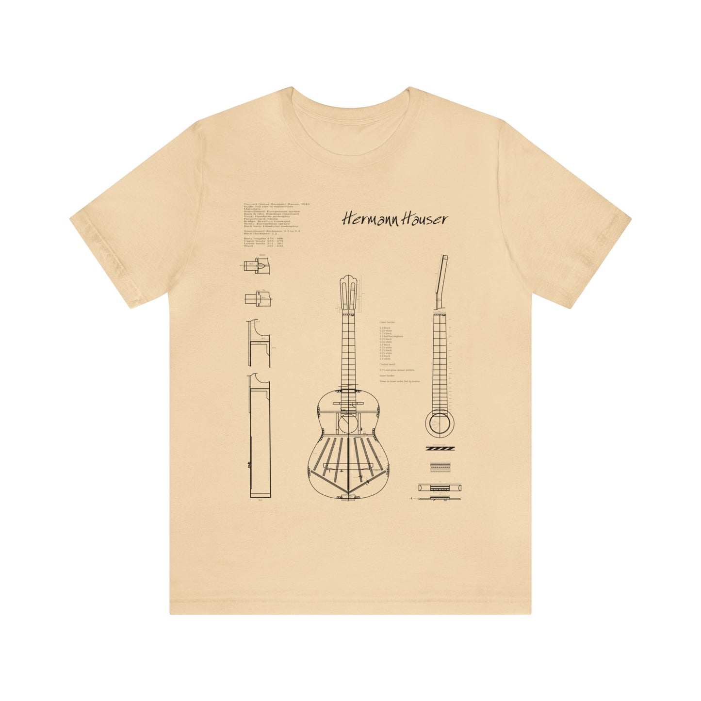 Classical Guitar Hermann Hauser Blueprint T-Shirt