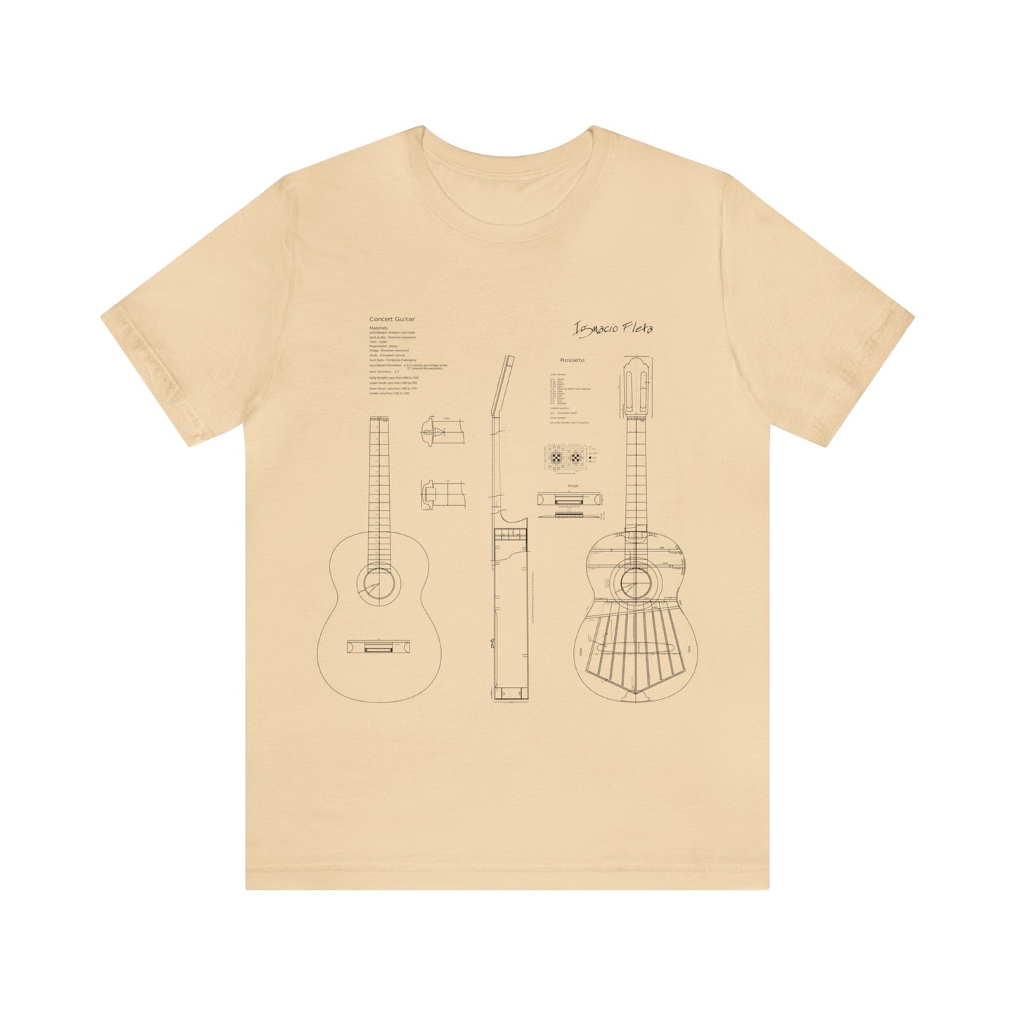 Classical Guitar Ignacio Fleta Blueprint T-Shirt