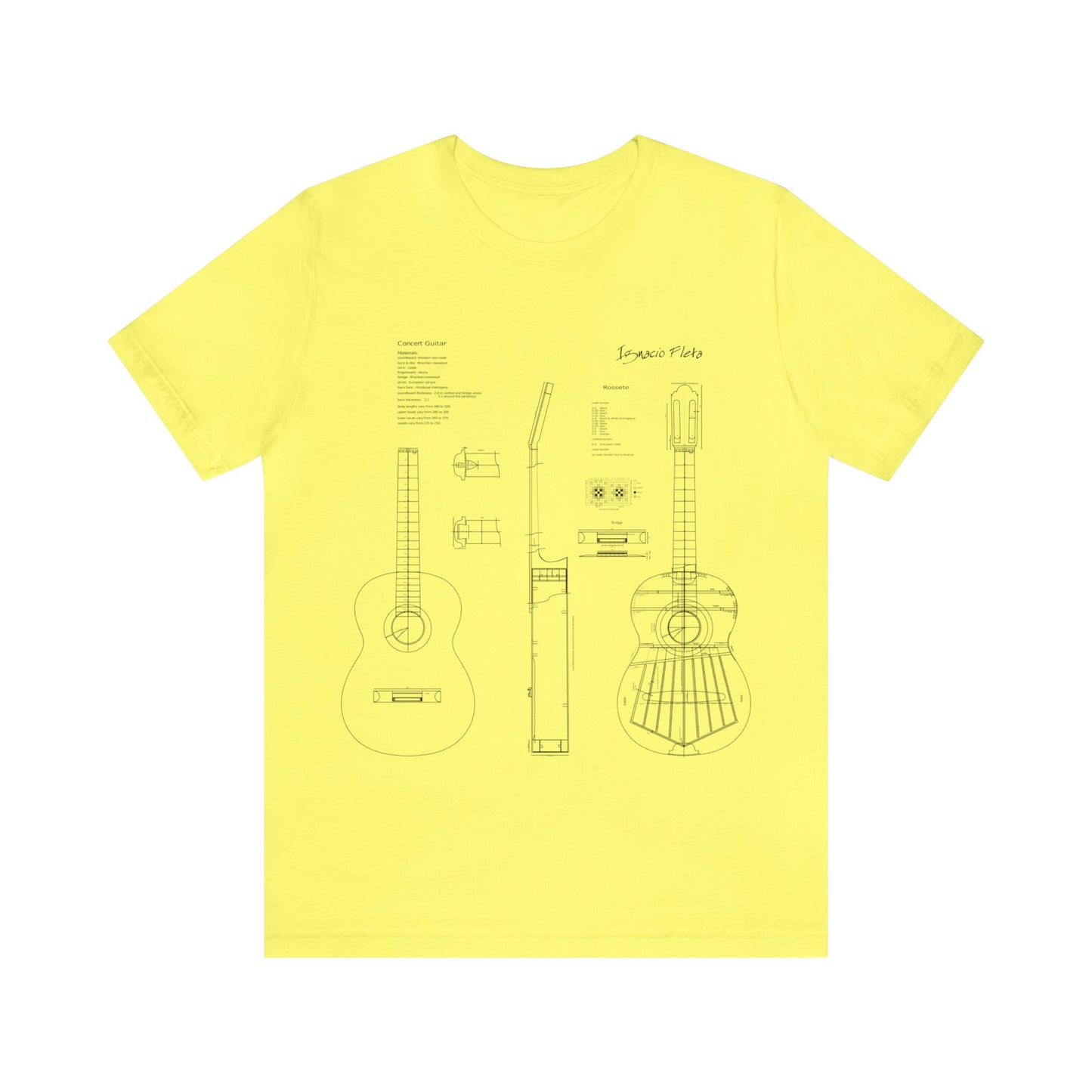 Classical Guitar Ignacio Fleta Blueprint T-Shirt