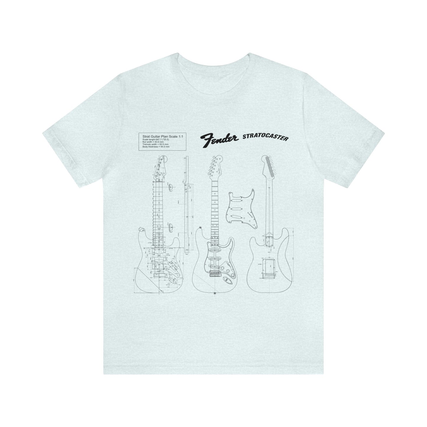 Electric Guitar Fender Stratocaster Blueprint T-Shirt