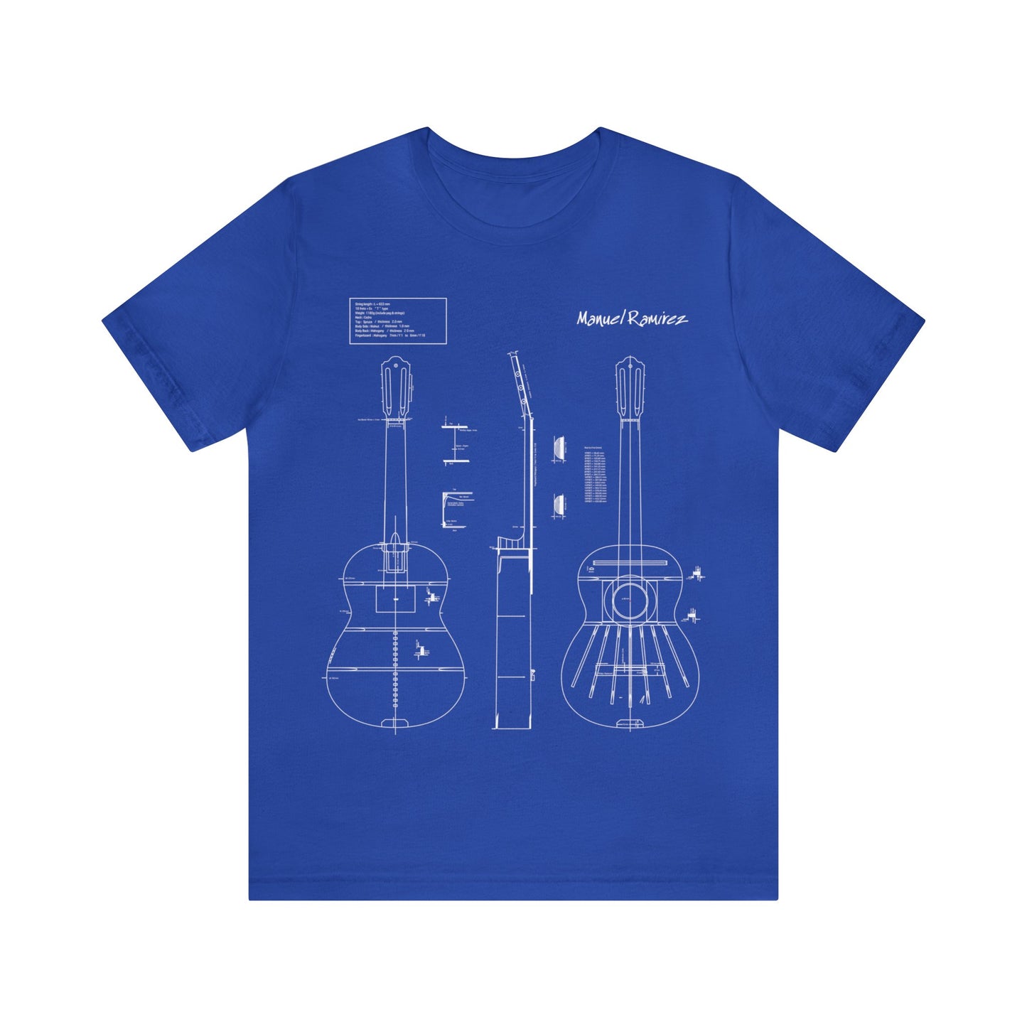 Classical Guitar Manuel Ramirez Blueprint T-Shirt (w)