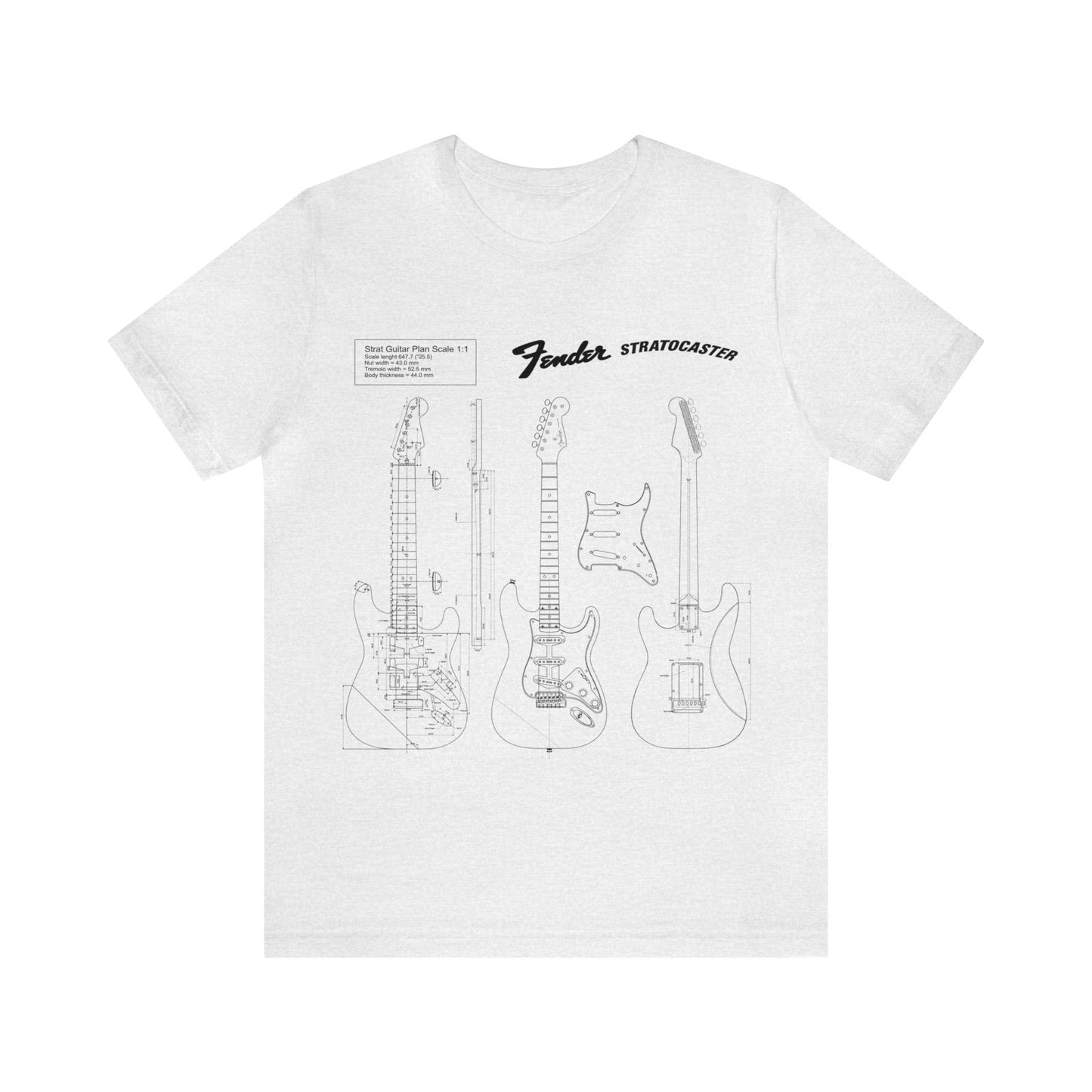 Electric Guitar Fender Stratocaster Blueprint T-Shirt