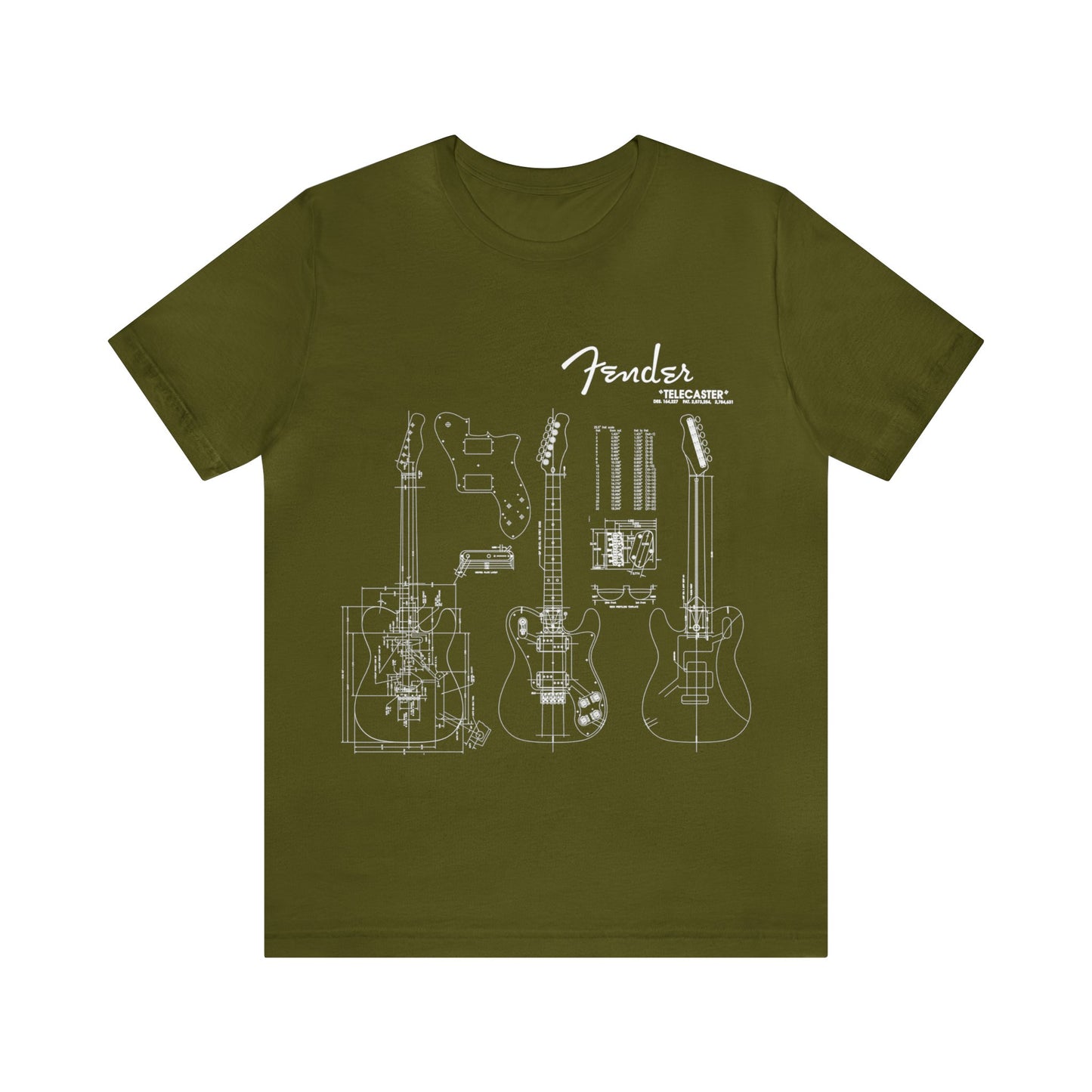 Electric Guitar Fender Telecaster Blueprint T-Shirt (w)