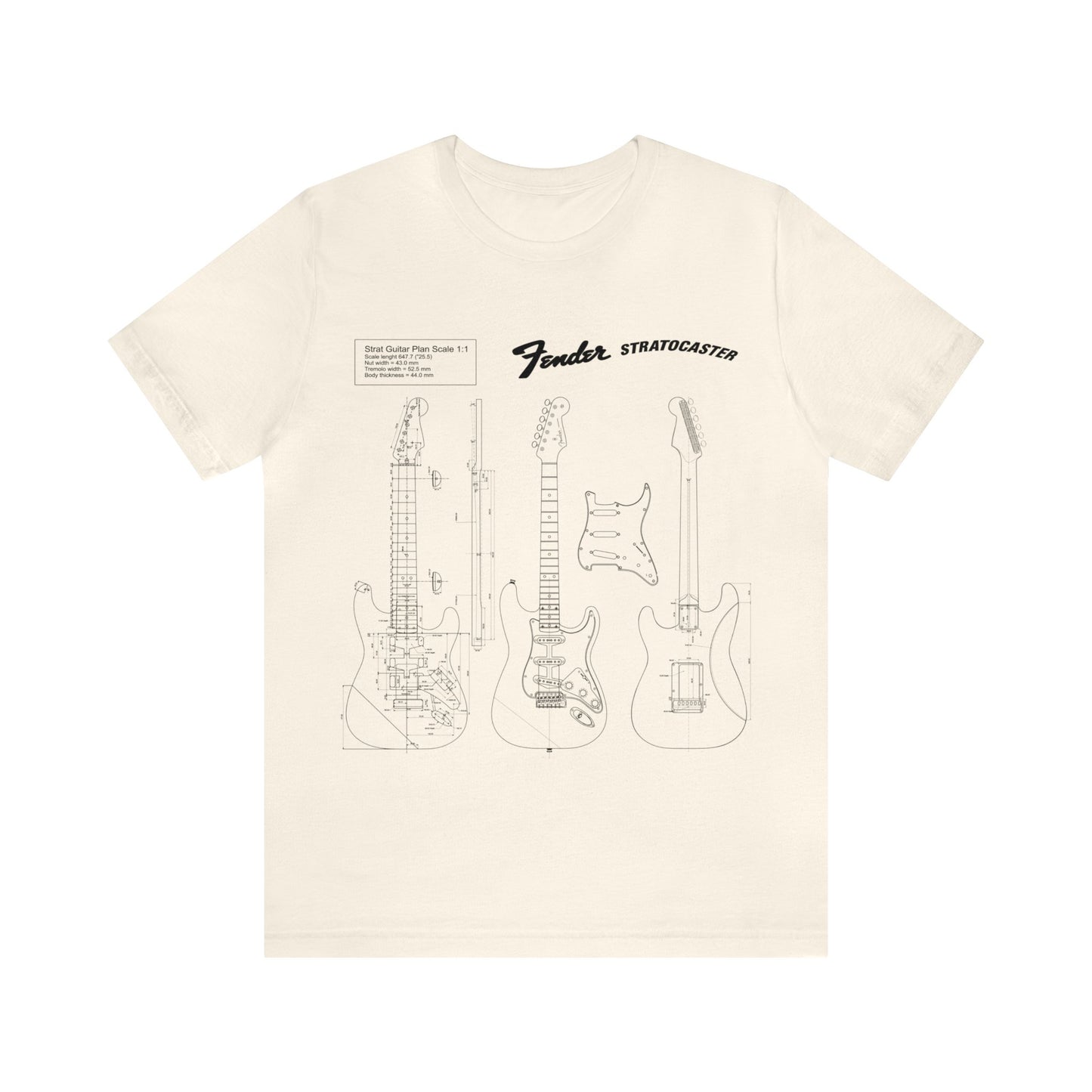 Electric Guitar Fender Stratocaster Blueprint T-Shirt