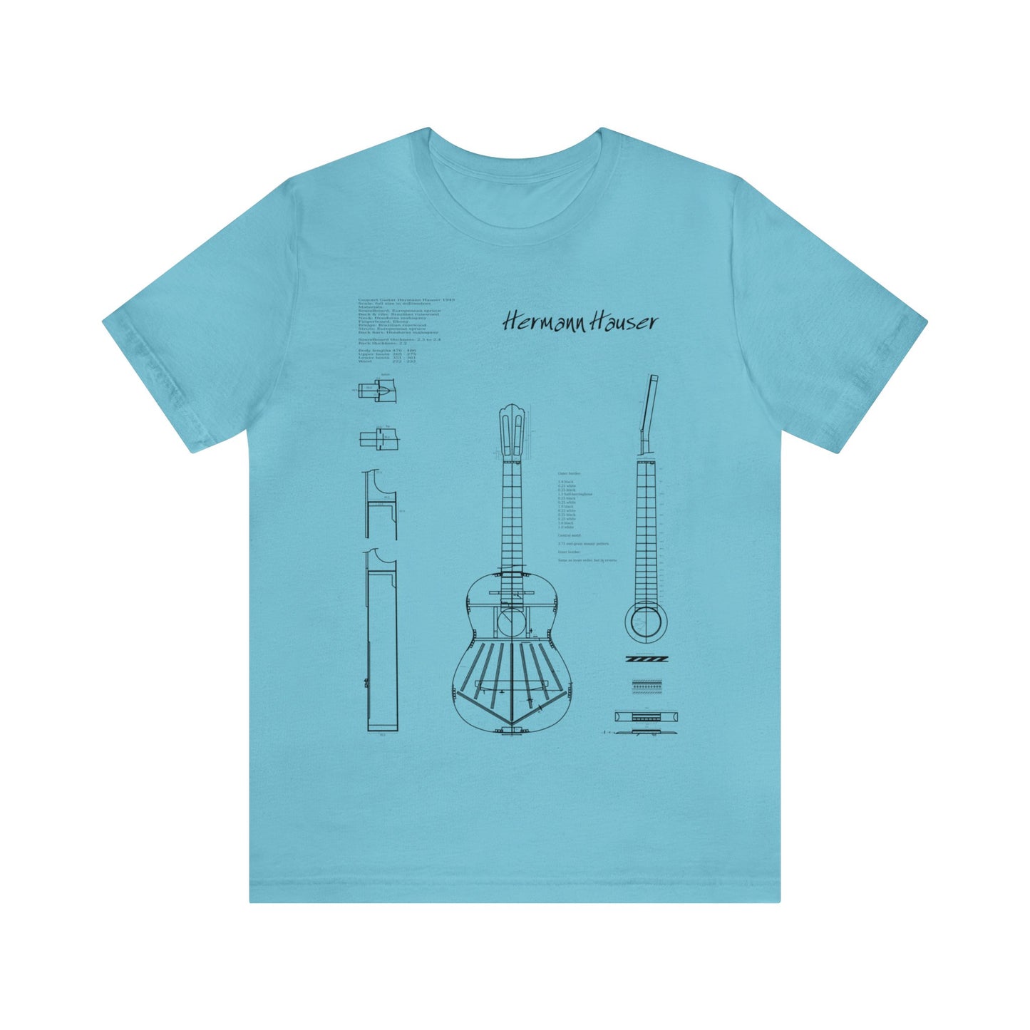 Classical Guitar Hermann Hauser Blueprint T-Shirt