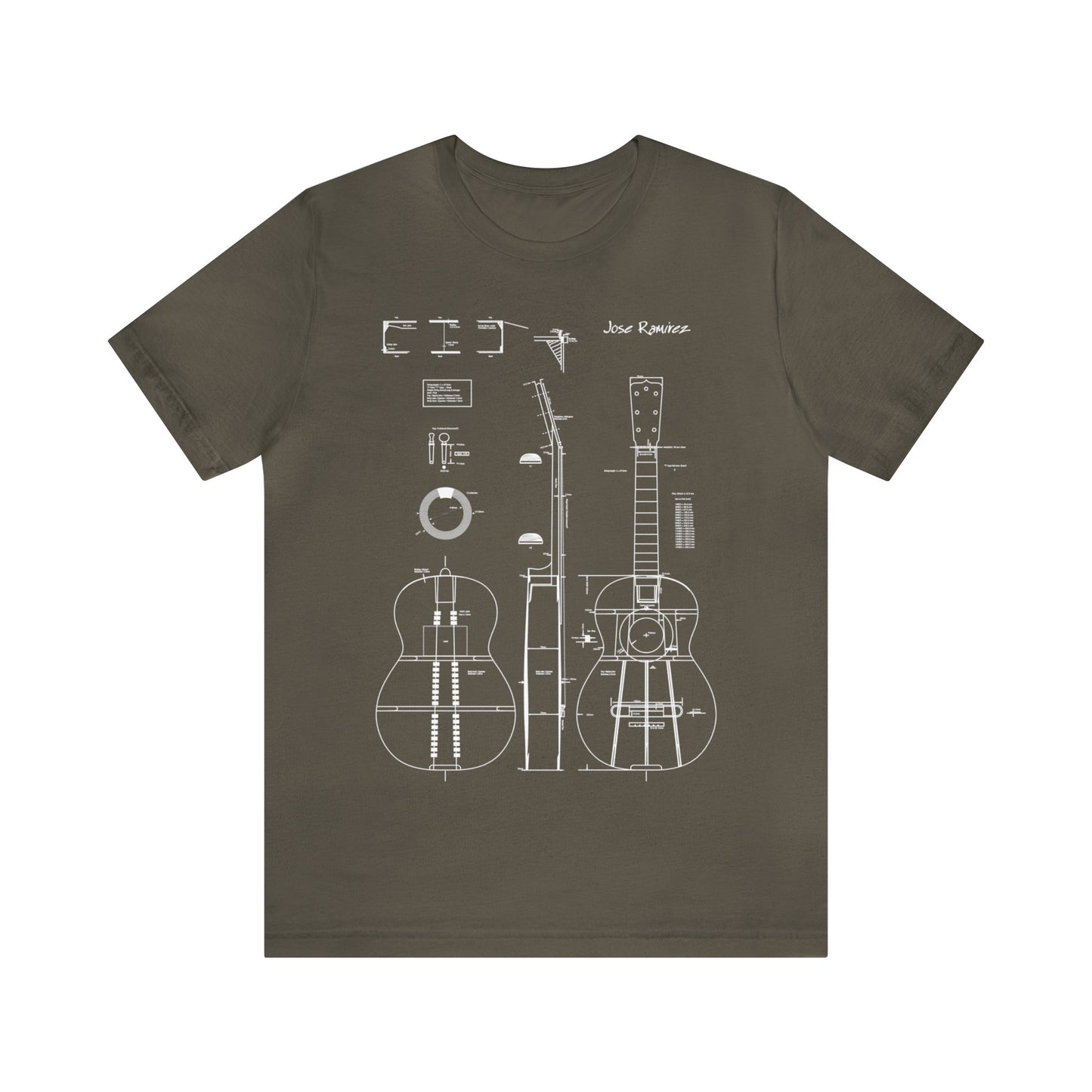 Classical Guitar Jose Ramirez Blueprint T-Shirt (white)