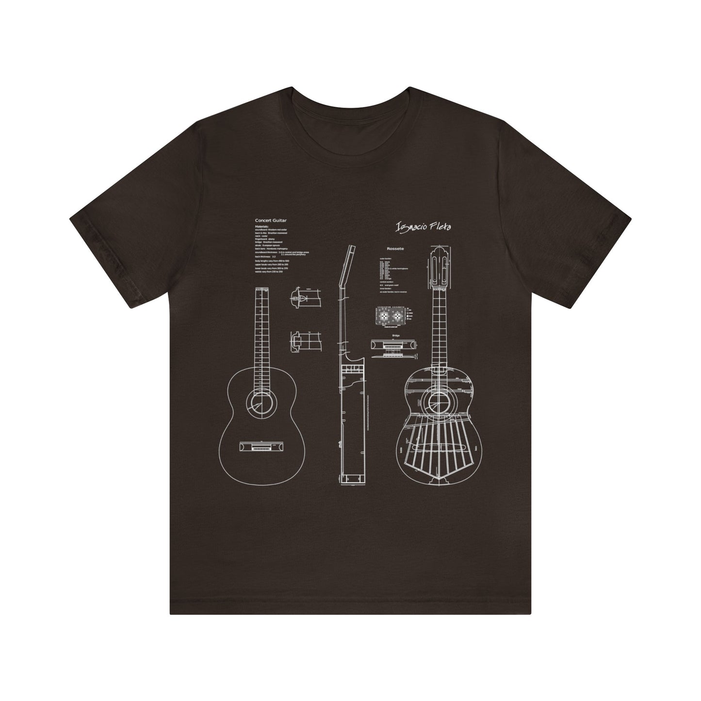 Classical Guitar Ignacio Fleta Blueprint T-Shirt (w)