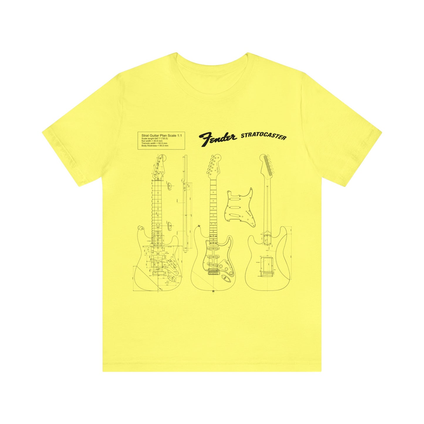 Electric Guitar Fender Stratocaster Blueprint T-Shirt