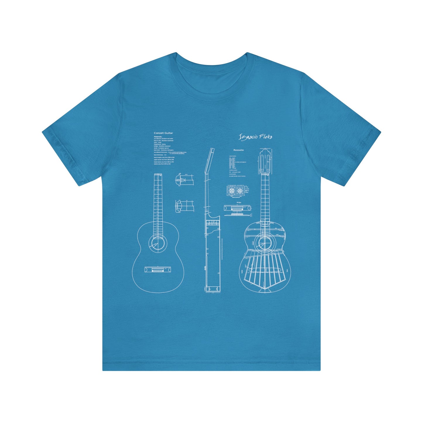 Classical Guitar Ignacio Fleta Blueprint T-Shirt (w)