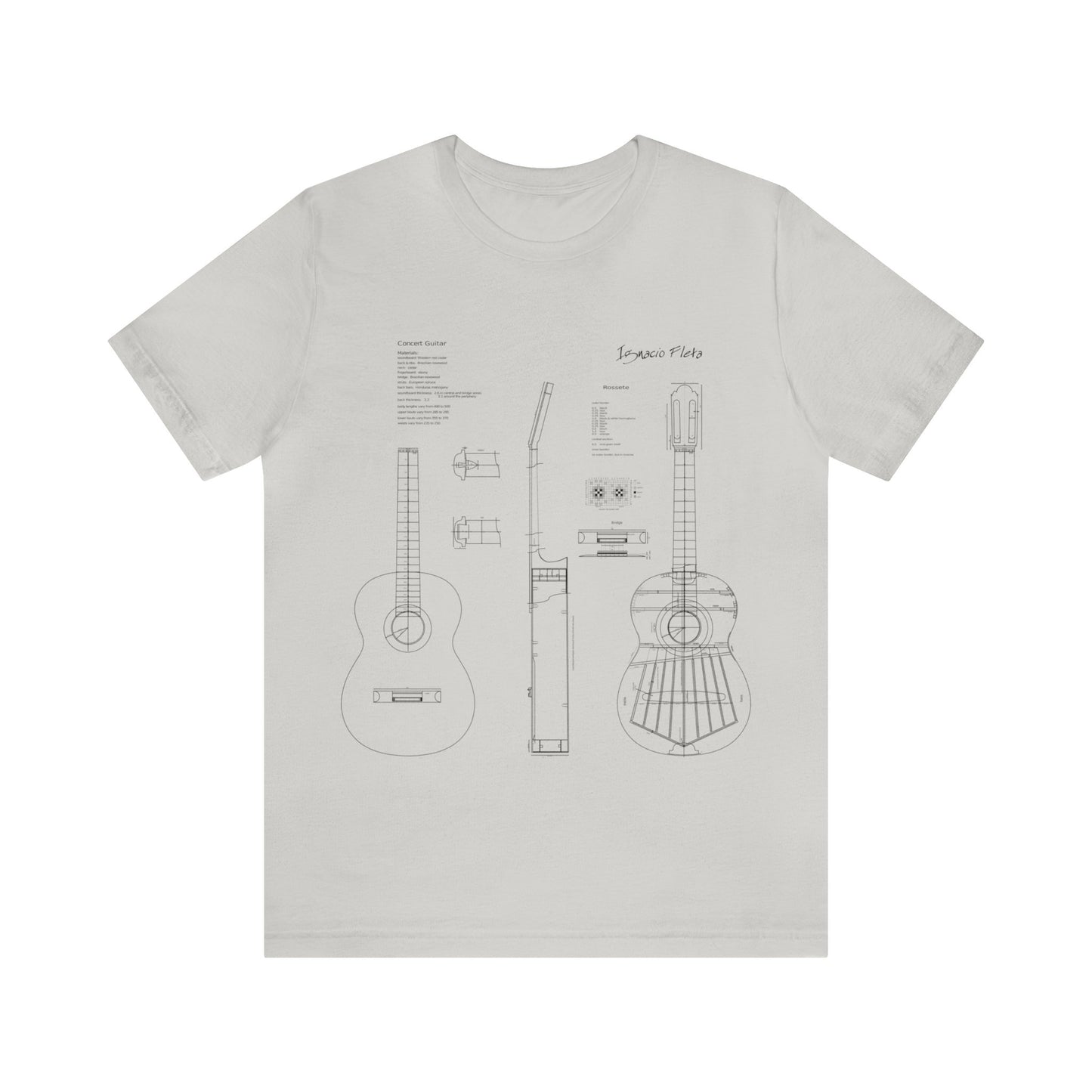 Classical Guitar Ignacio Fleta Blueprint T-Shirt