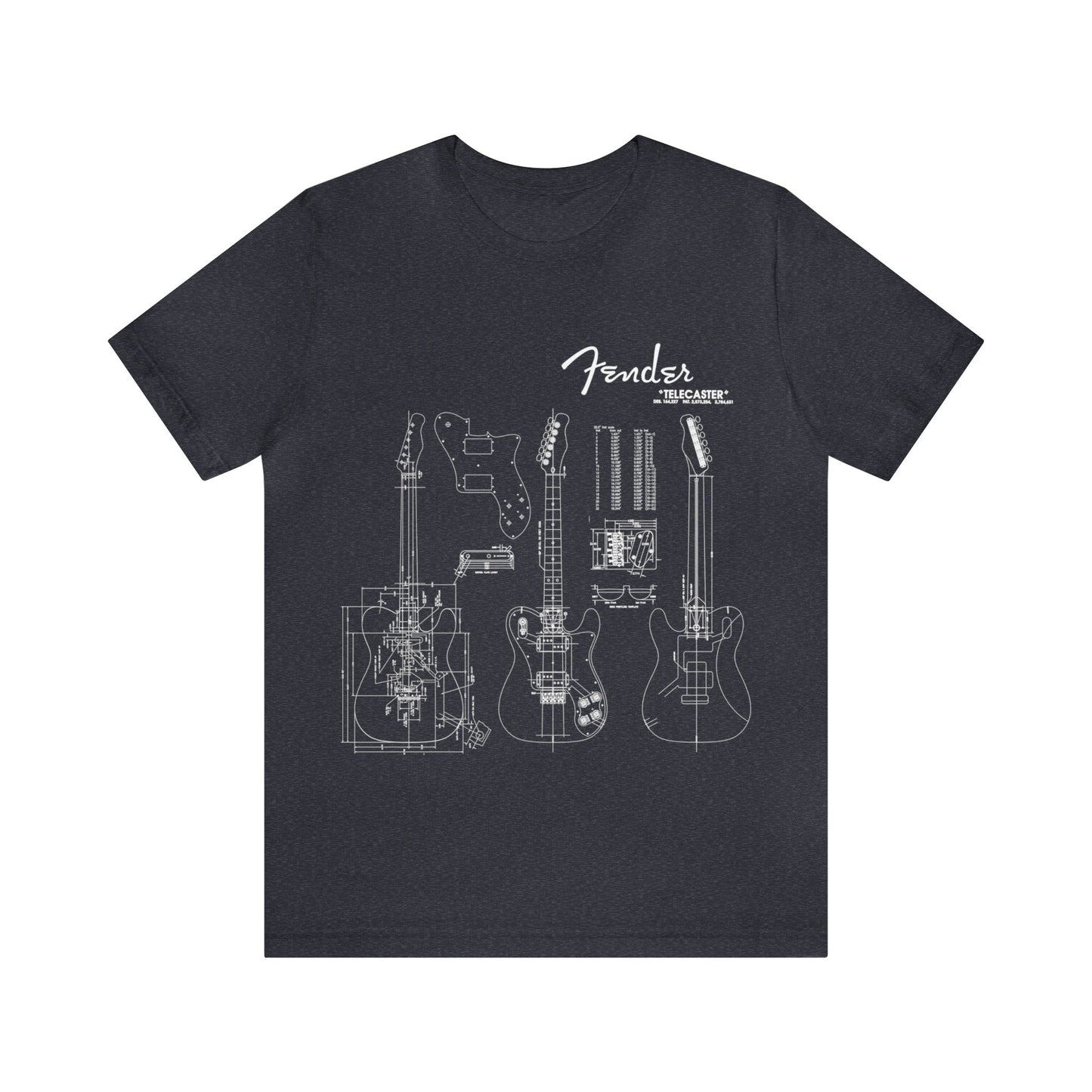 Electric Guitar Fender Telecaster Blueprint T-Shirt (w)