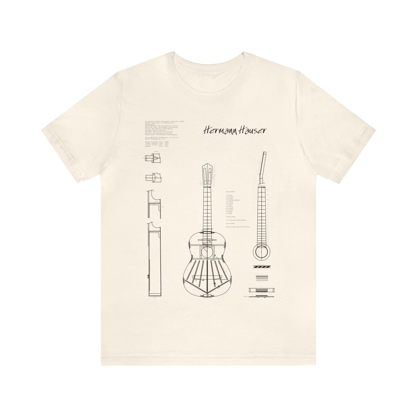 Classical Guitar Hermann Hauser Blueprint T-Shirt