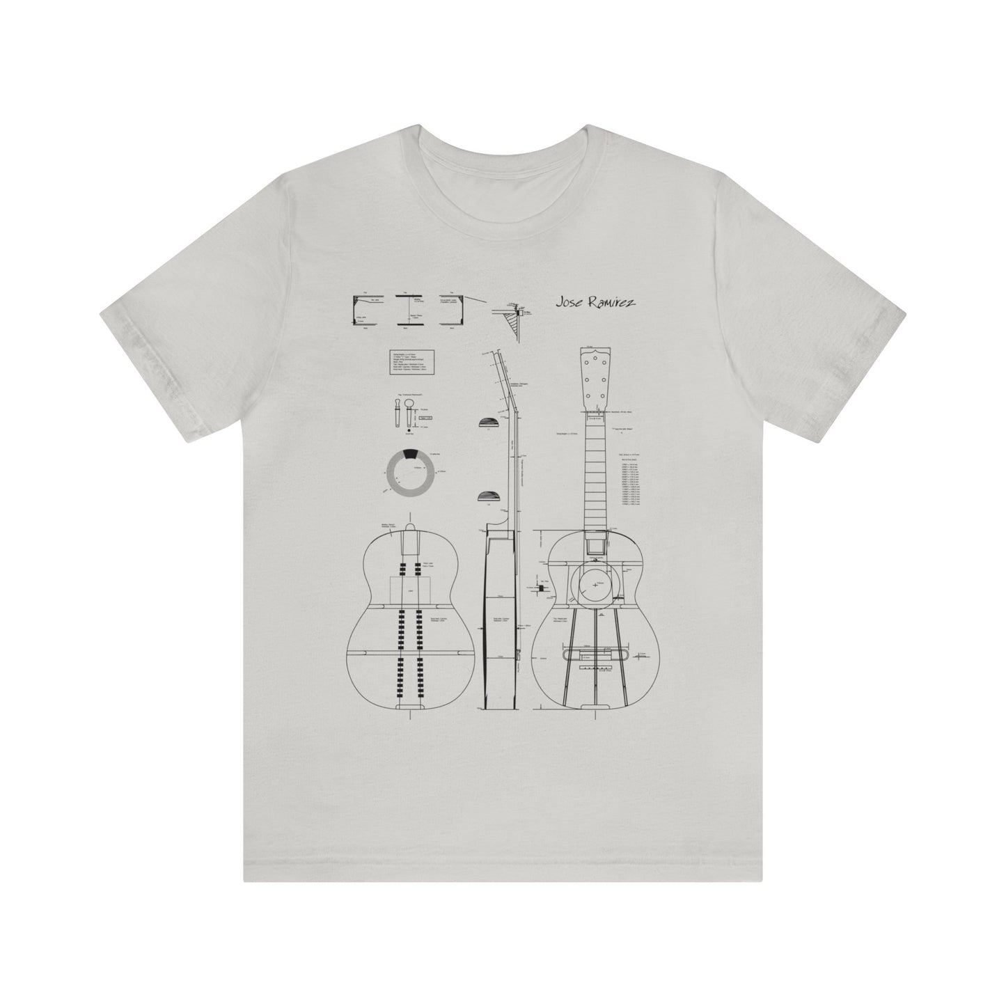 Classical Guitar Jose Ramirez Blueprint T-Shirt