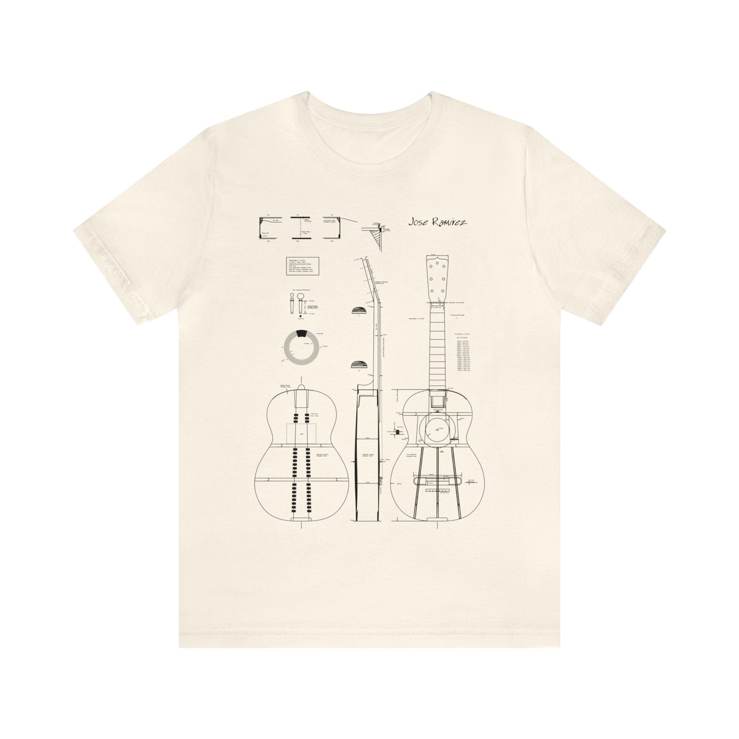 Classical Guitar Jose Ramirez Blueprint T-Shirt