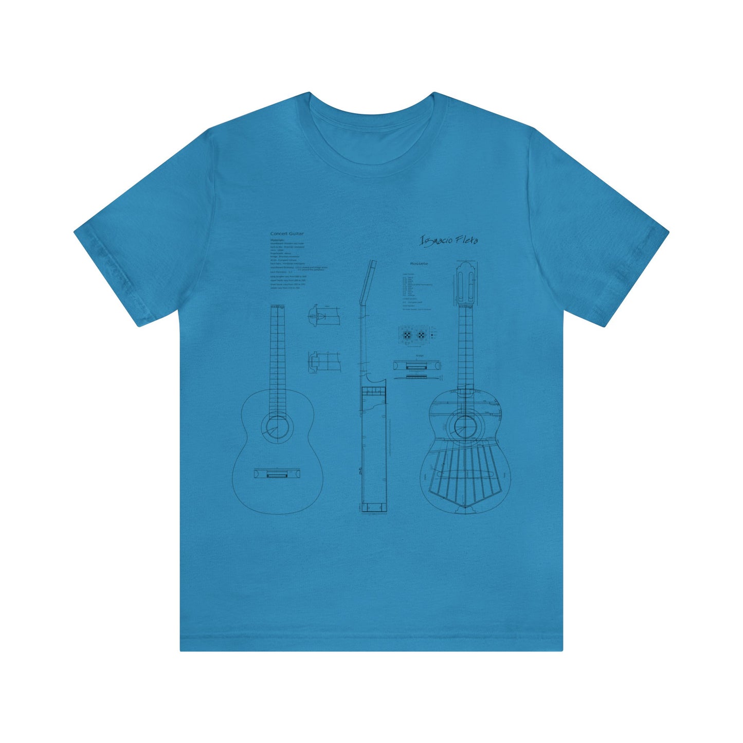 Classical Guitar Ignacio Fleta Blueprint T-Shirt