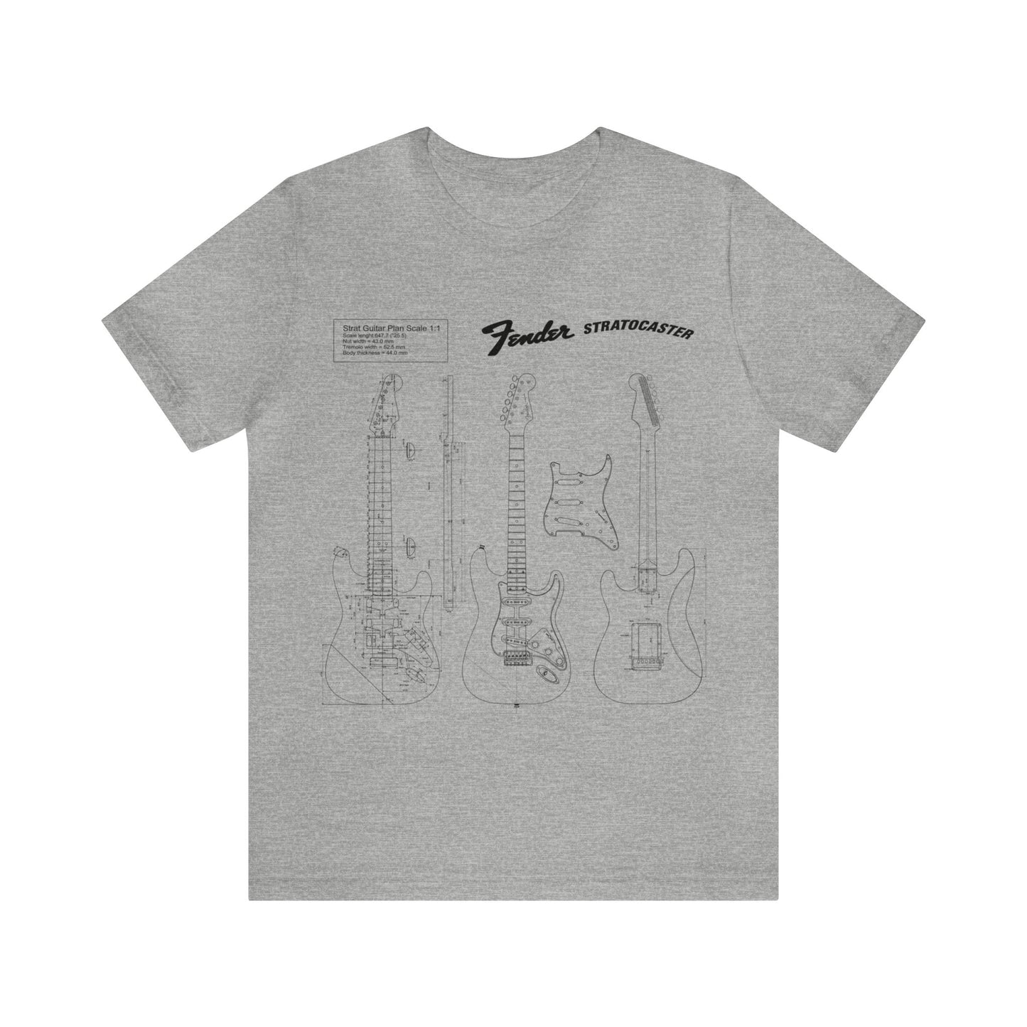 Electric Guitar Fender Stratocaster Blueprint T-Shirt