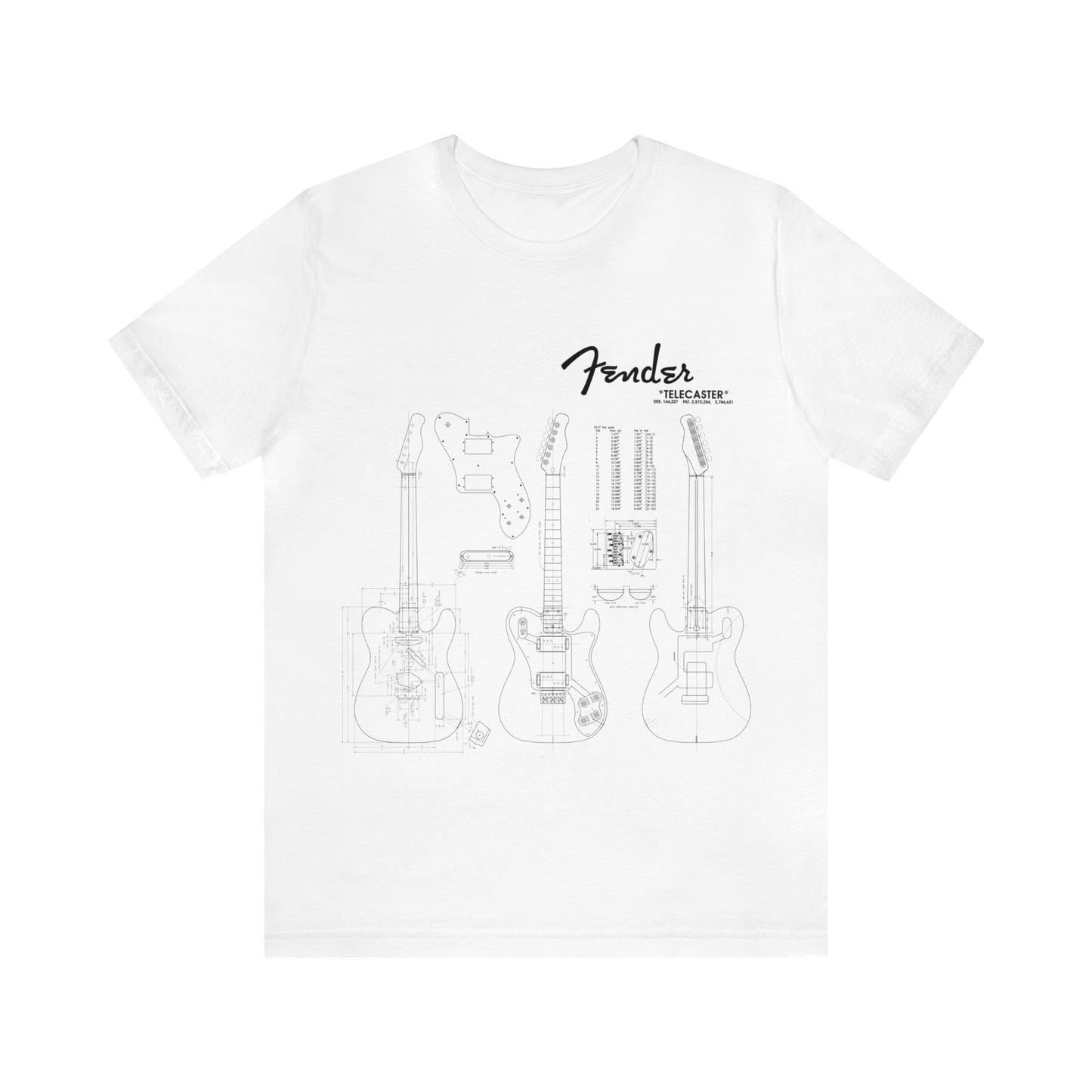 Electric Guitar Fender Telecaster Blueprint T-Shirt