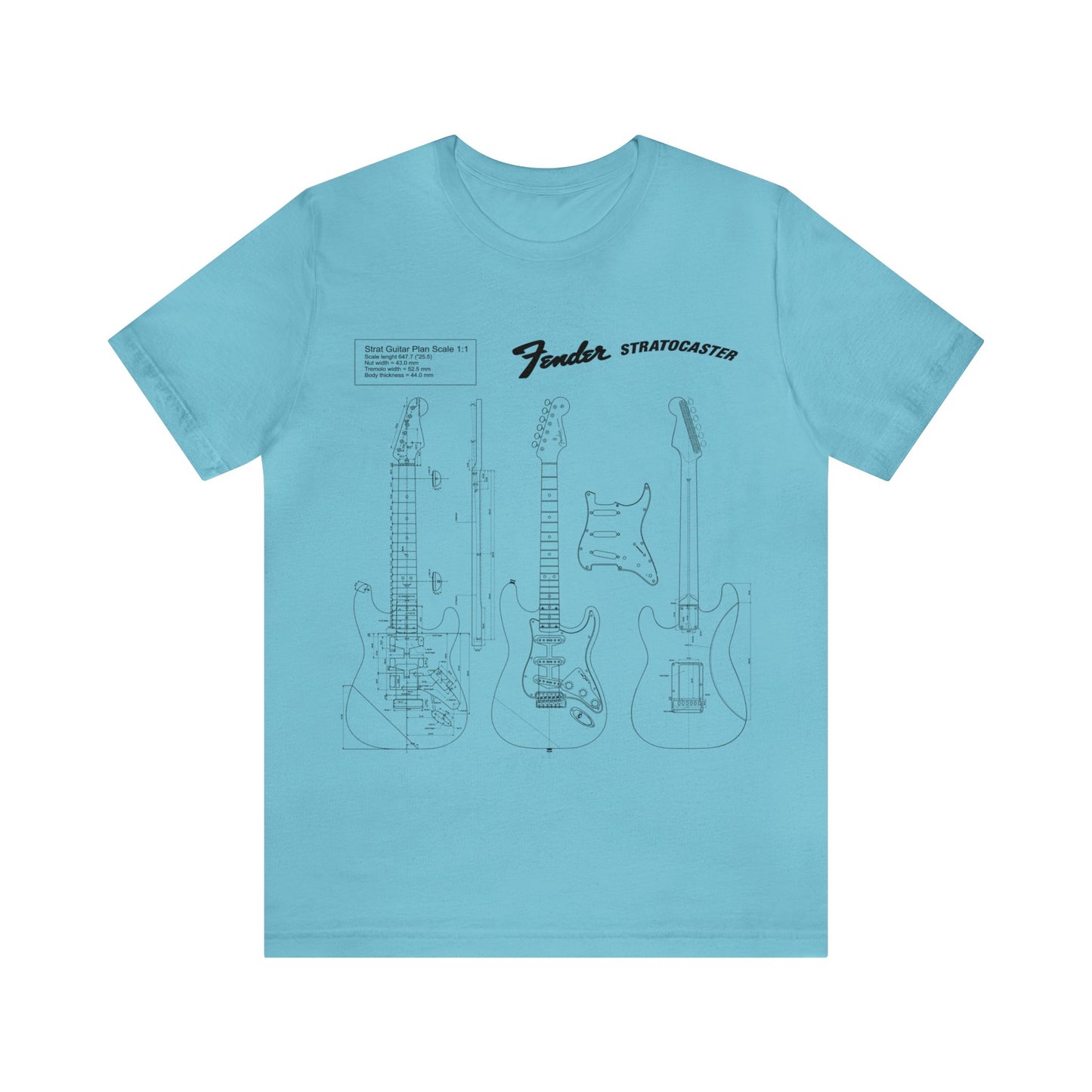 Electric Guitar Fender Stratocaster Blueprint T-Shirt