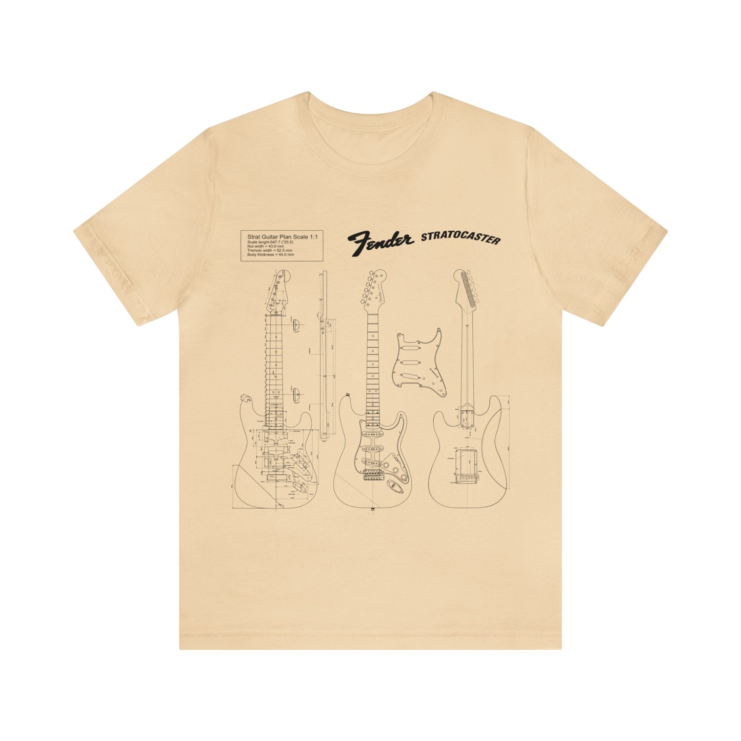 Electric Guitar Fender Stratocaster Blueprint T-Shirt