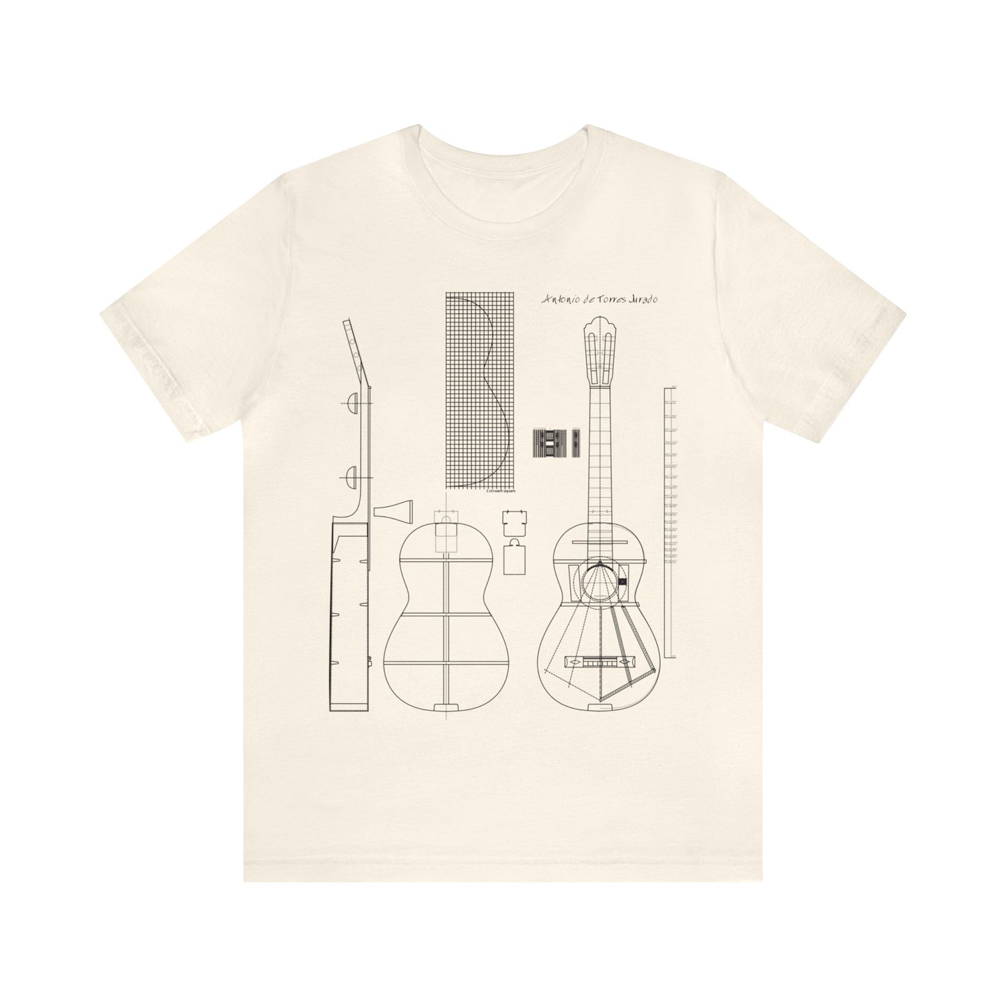 Classical Guitar Torres Blueprint Short Sleeve T-Shirt