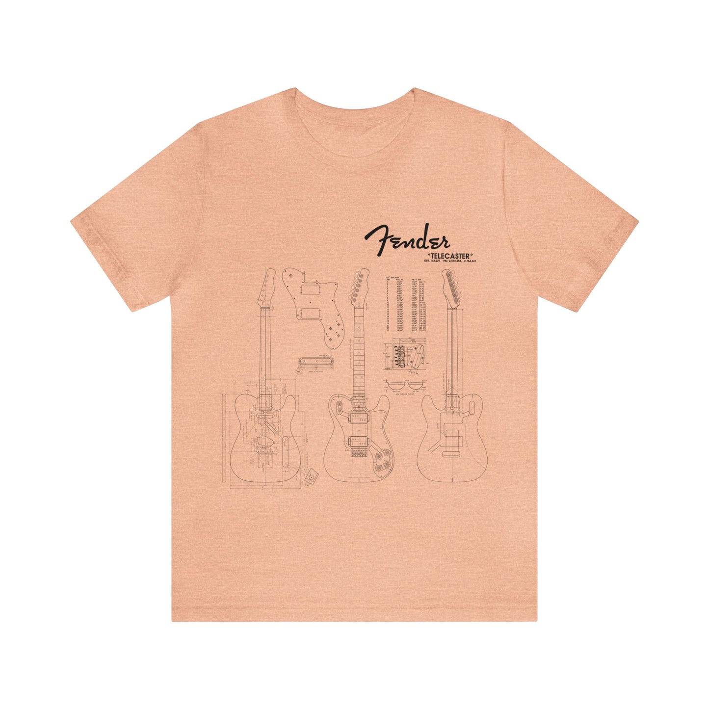 Electric Guitar Fender Telecaster Blueprint T-Shirt