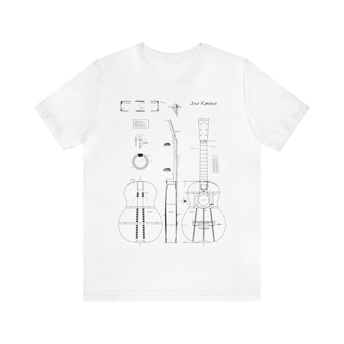 Classical Guitar Jose Ramirez Blueprint T-Shirt