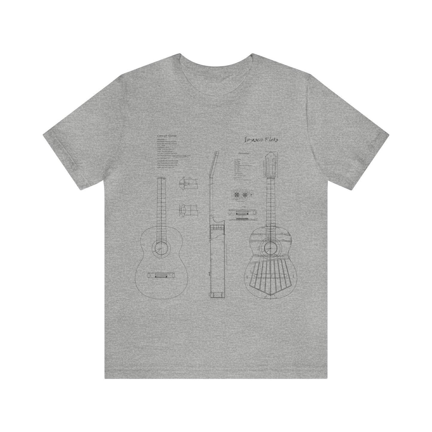 Classical Guitar Ignacio Fleta Blueprint T-Shirt