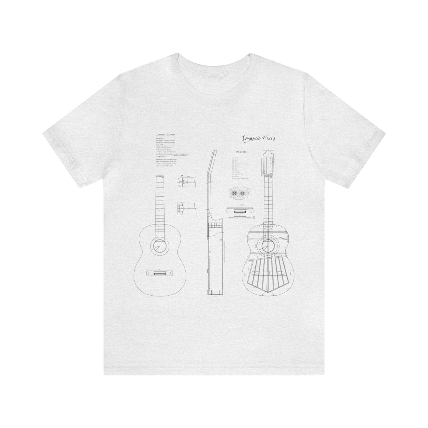 Classical Guitar Ignacio Fleta Blueprint T-Shirt