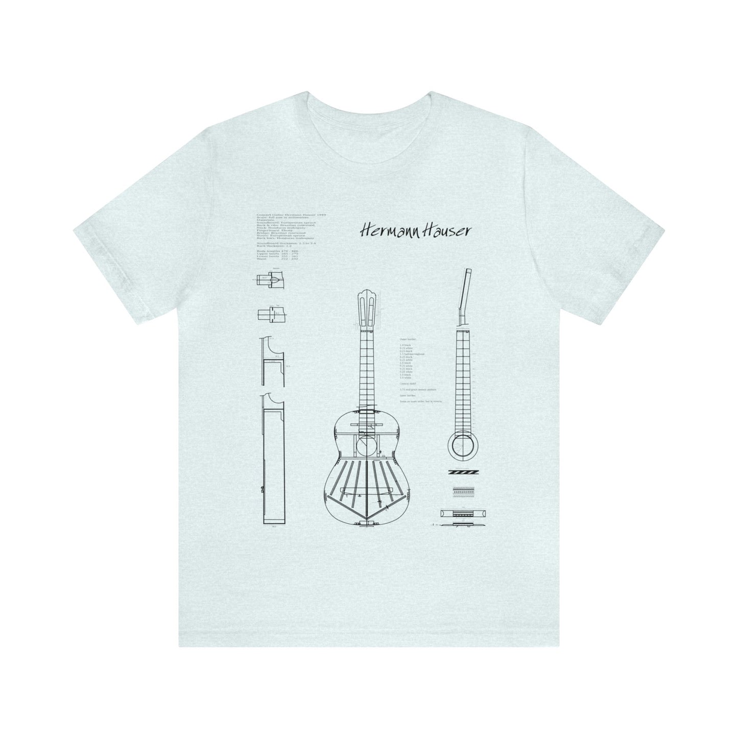 Classical Guitar Hermann Hauser Blueprint T-Shirt