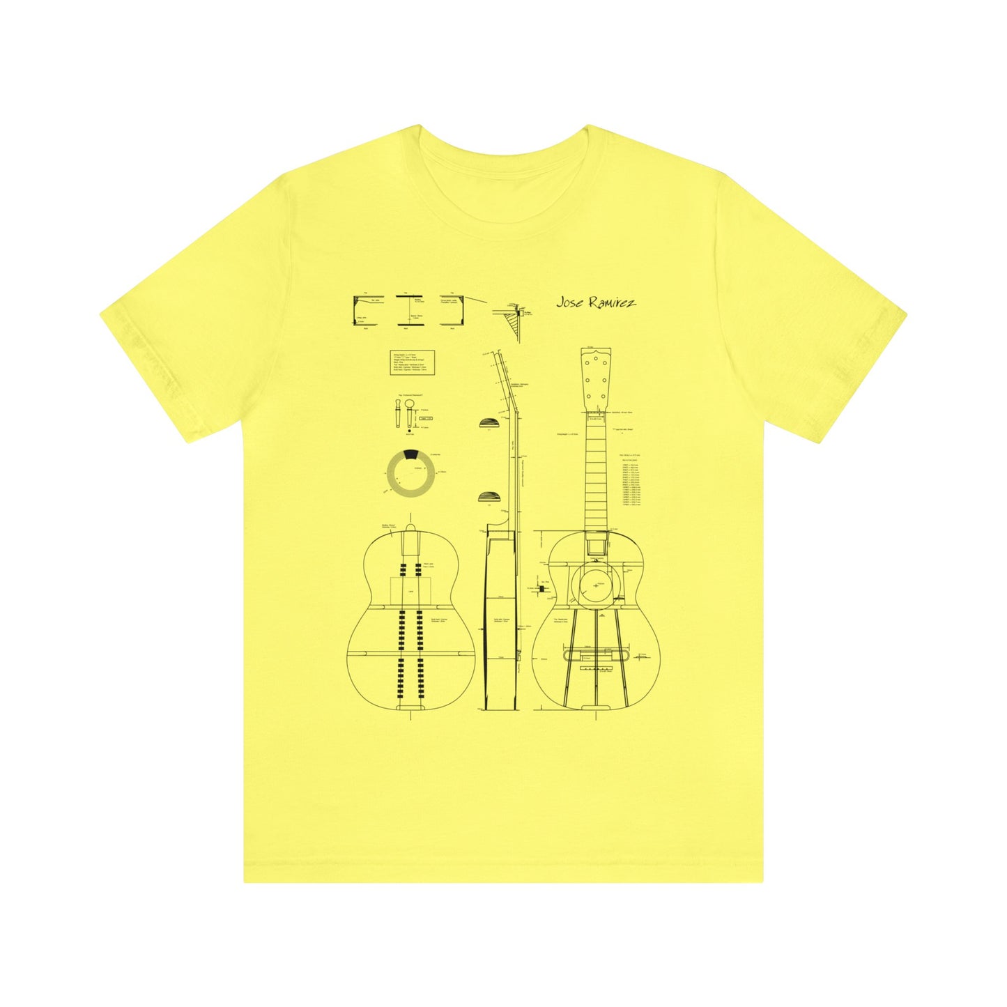 Classical Guitar Jose Ramirez Blueprint T-Shirt