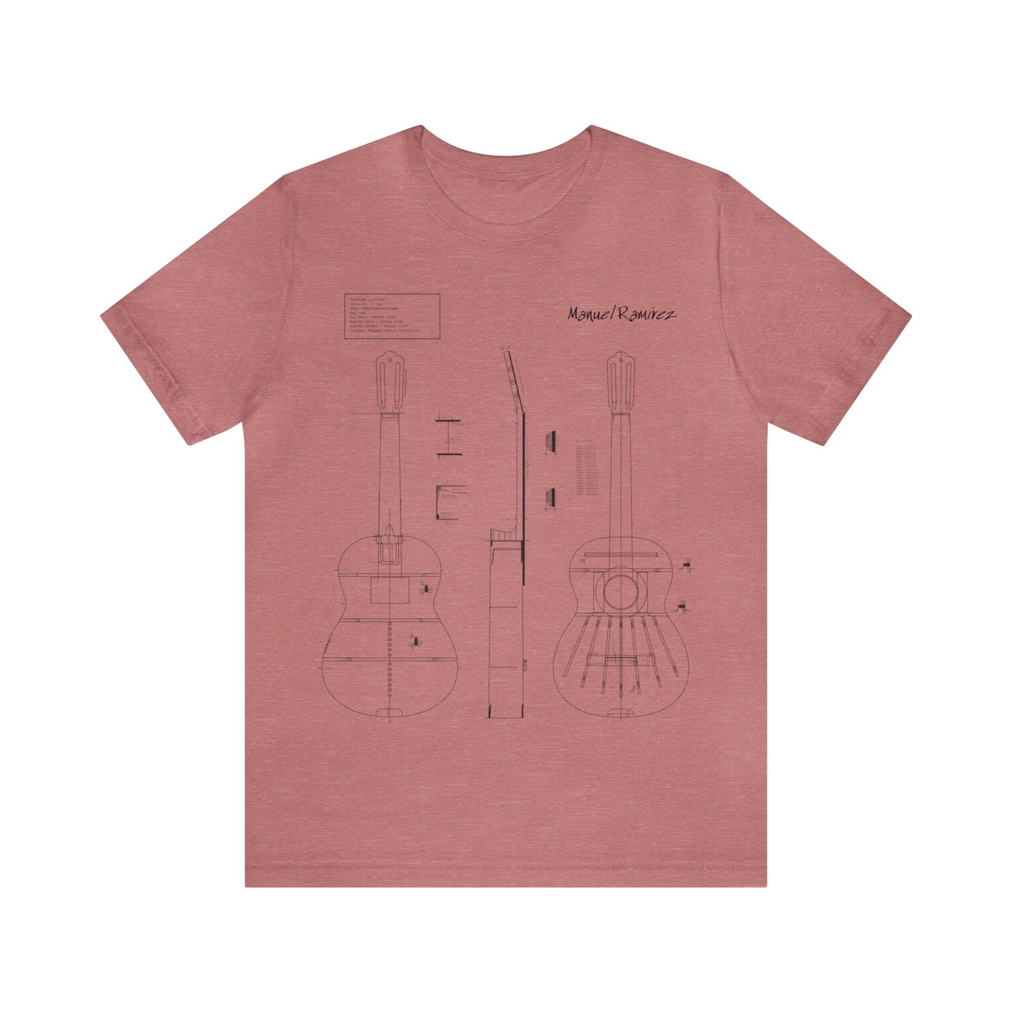 Classical Guitar Manuel Ramirez Blueprint T-Shirt