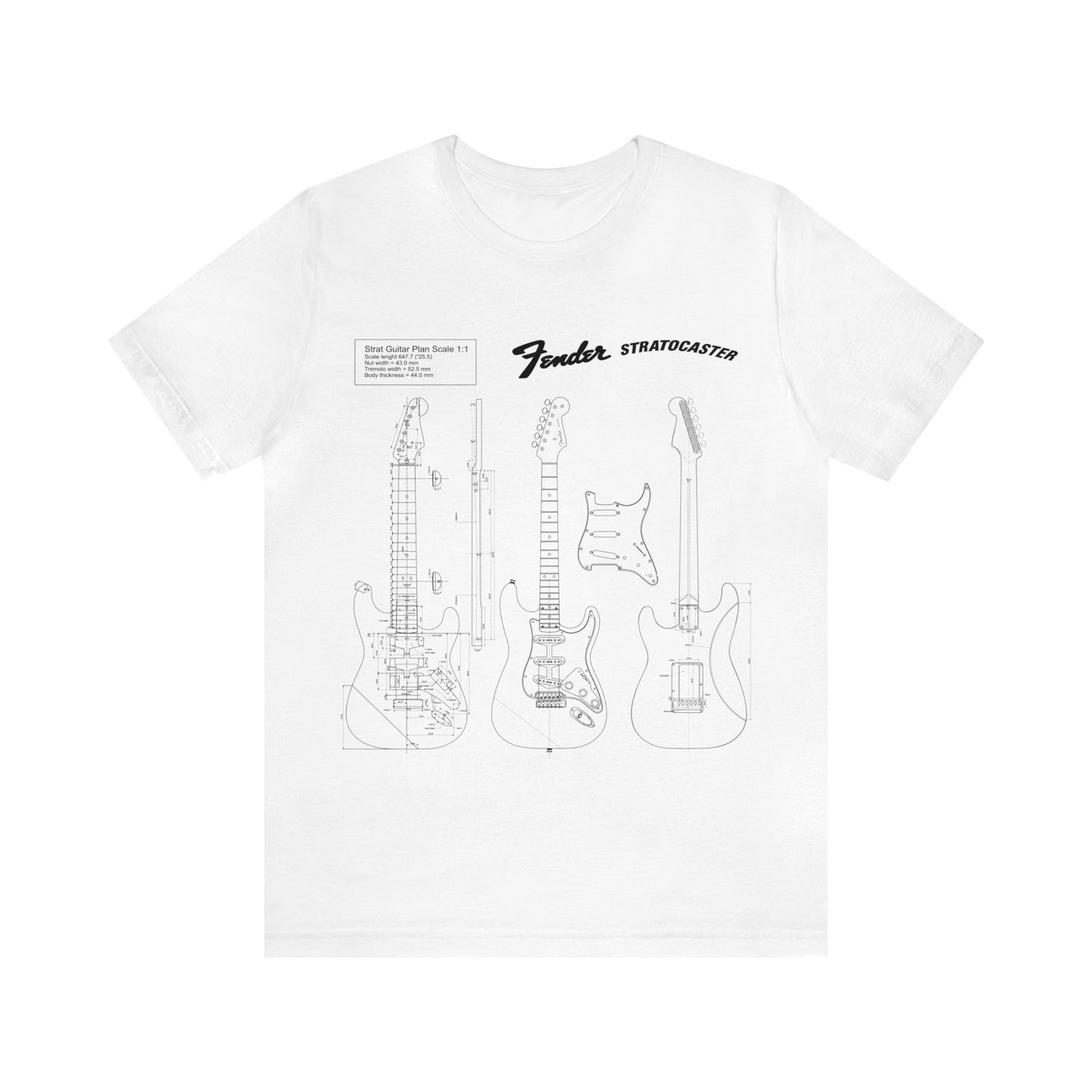 Electric Guitar Fender Stratocaster Blueprint T-Shirt