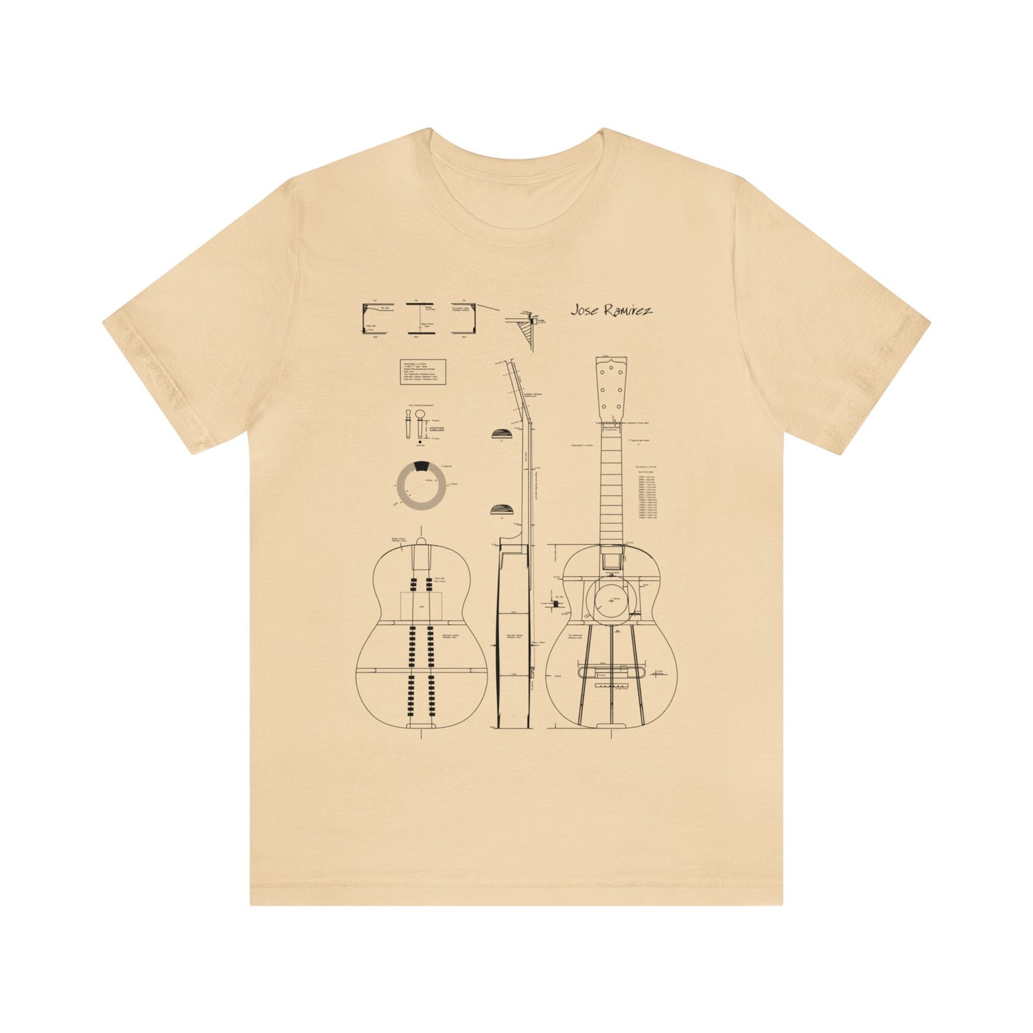 Classical Guitar Jose Ramirez Blueprint T-Shirt