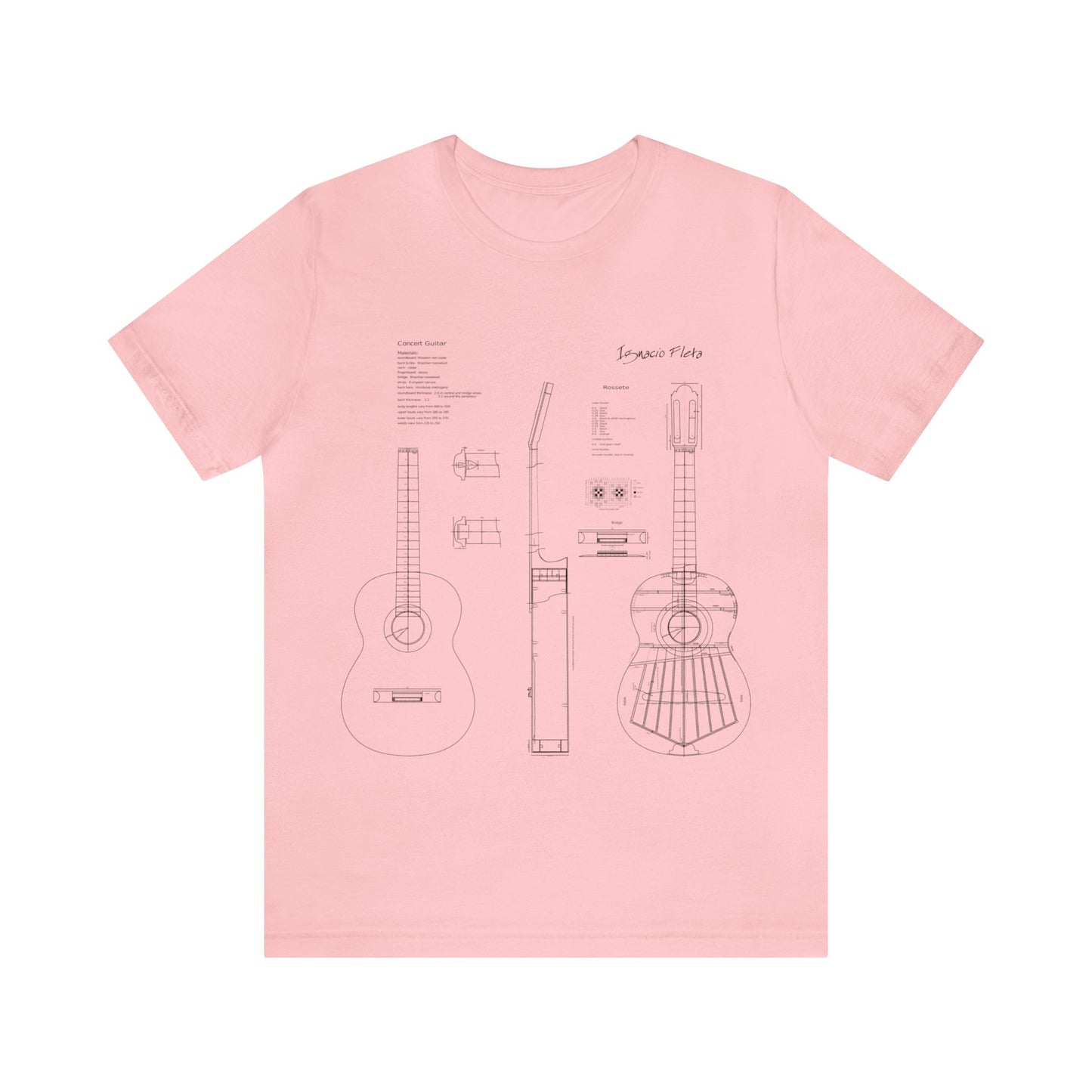 Classical Guitar Ignacio Fleta Blueprint T-Shirt