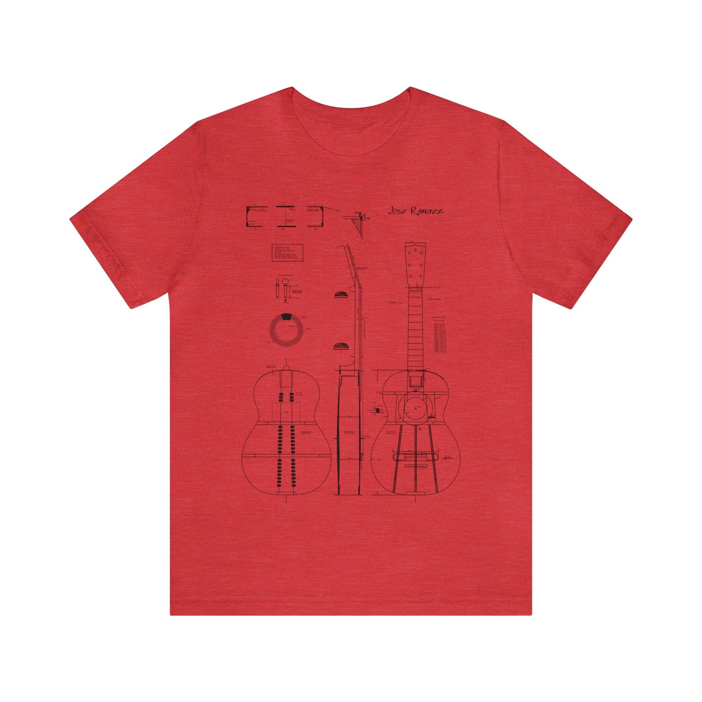 Classical Guitar Jose Ramirez Blueprint T-Shirt