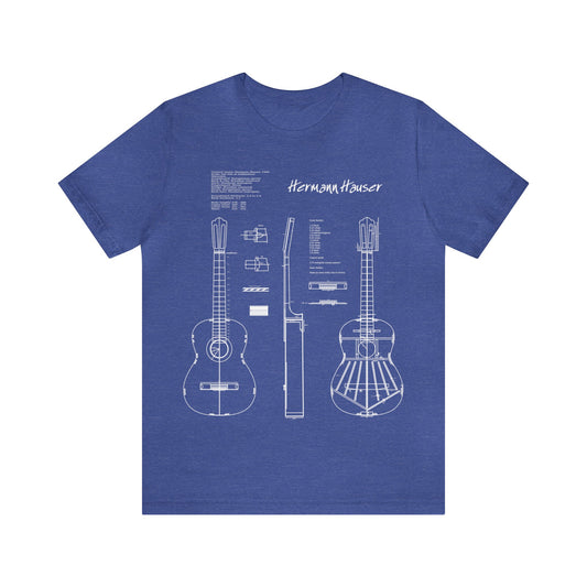 Classical Guitar Hermann Hauser 2 Blueprint T-Shirt (w)